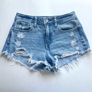 pacsun high rise festival cut off blue jean denim shorts 24